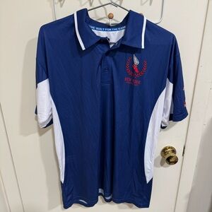 Vintage New York Athletic Club Rhino Rugby Jersey Blue Polo Shirt Size XL